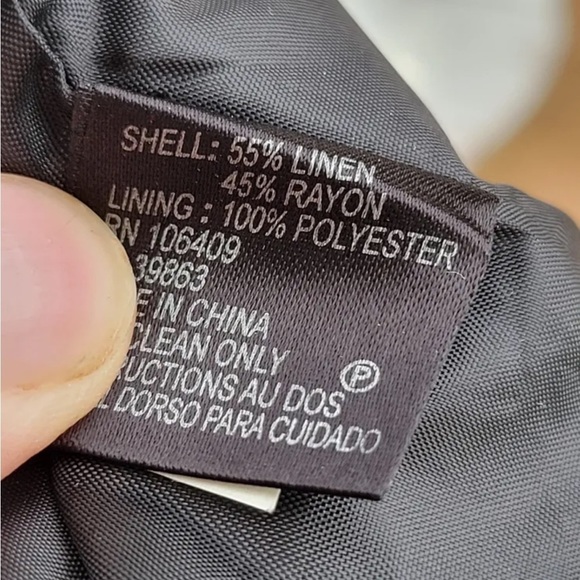 TAHARI ARTHUR S. LEVINE black linen blend dress - Picture 4 of 4